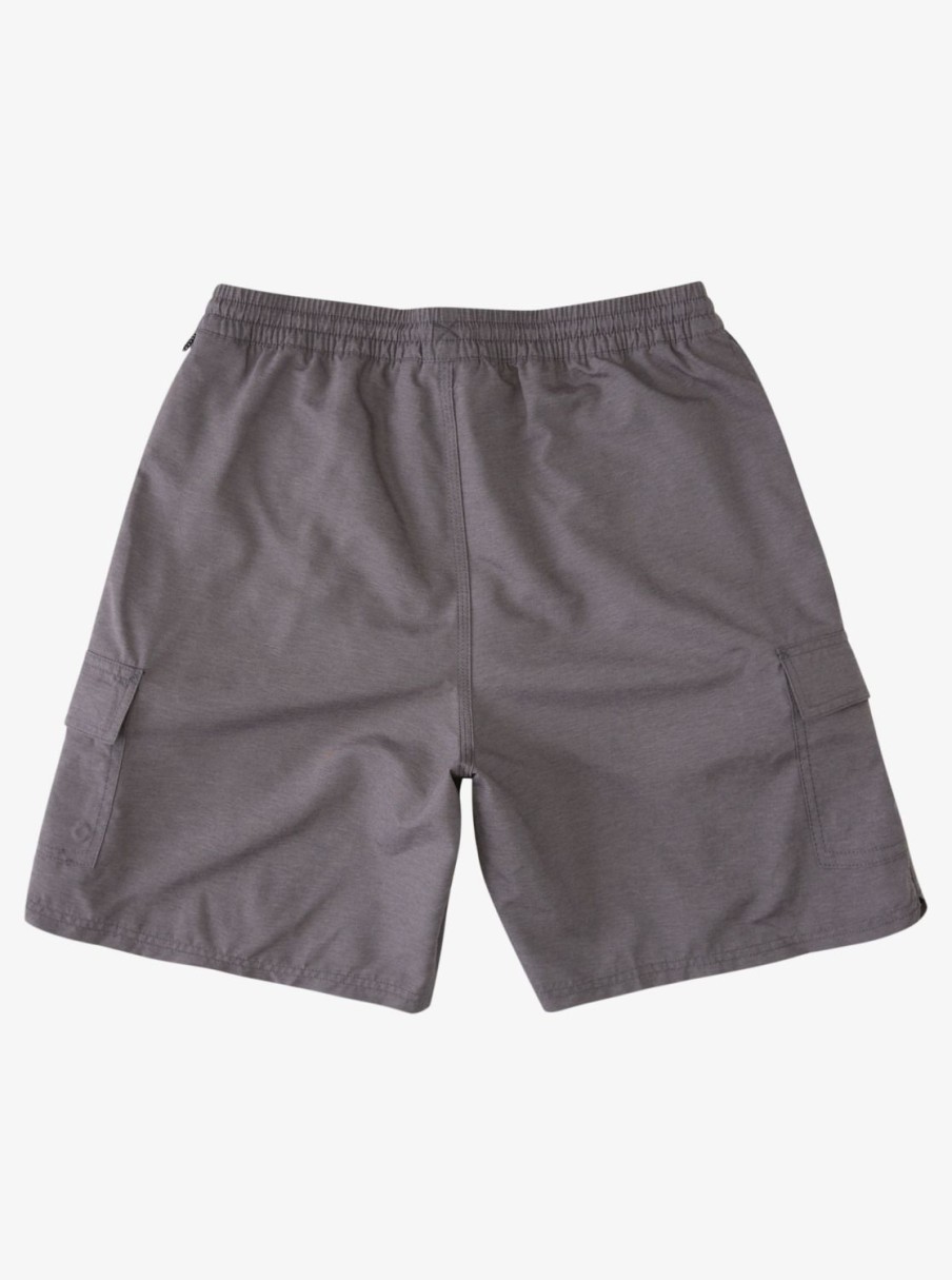 Mens Quiksilver Elastic Waist | Waterman Balance 18" Volleys Dark Grey Heather