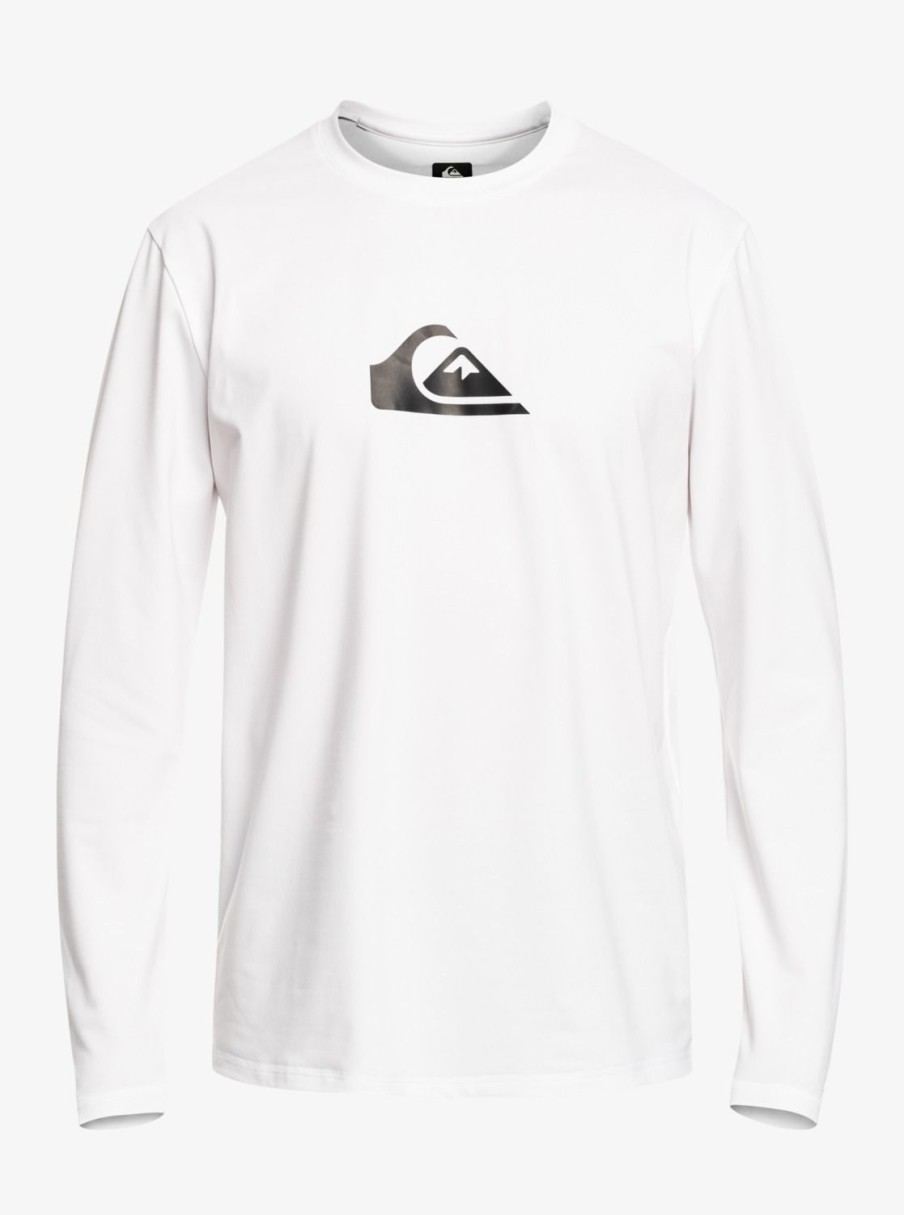 Mens Quiksilver Rashguards | Solid Streak Long Sleeve Upf 50 Surf Tee White