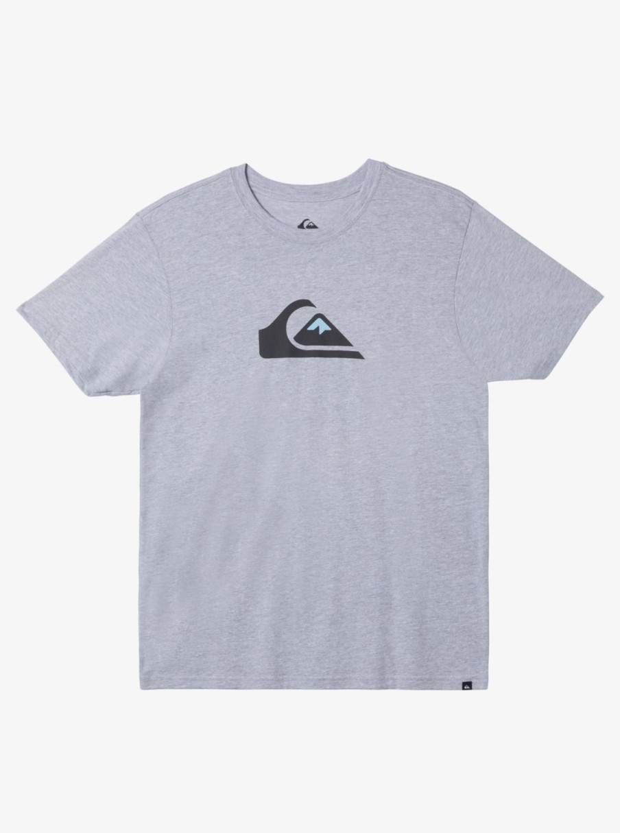 Mens Quiksilver Tees | Comp Logo T-Shirt Athletic Heather