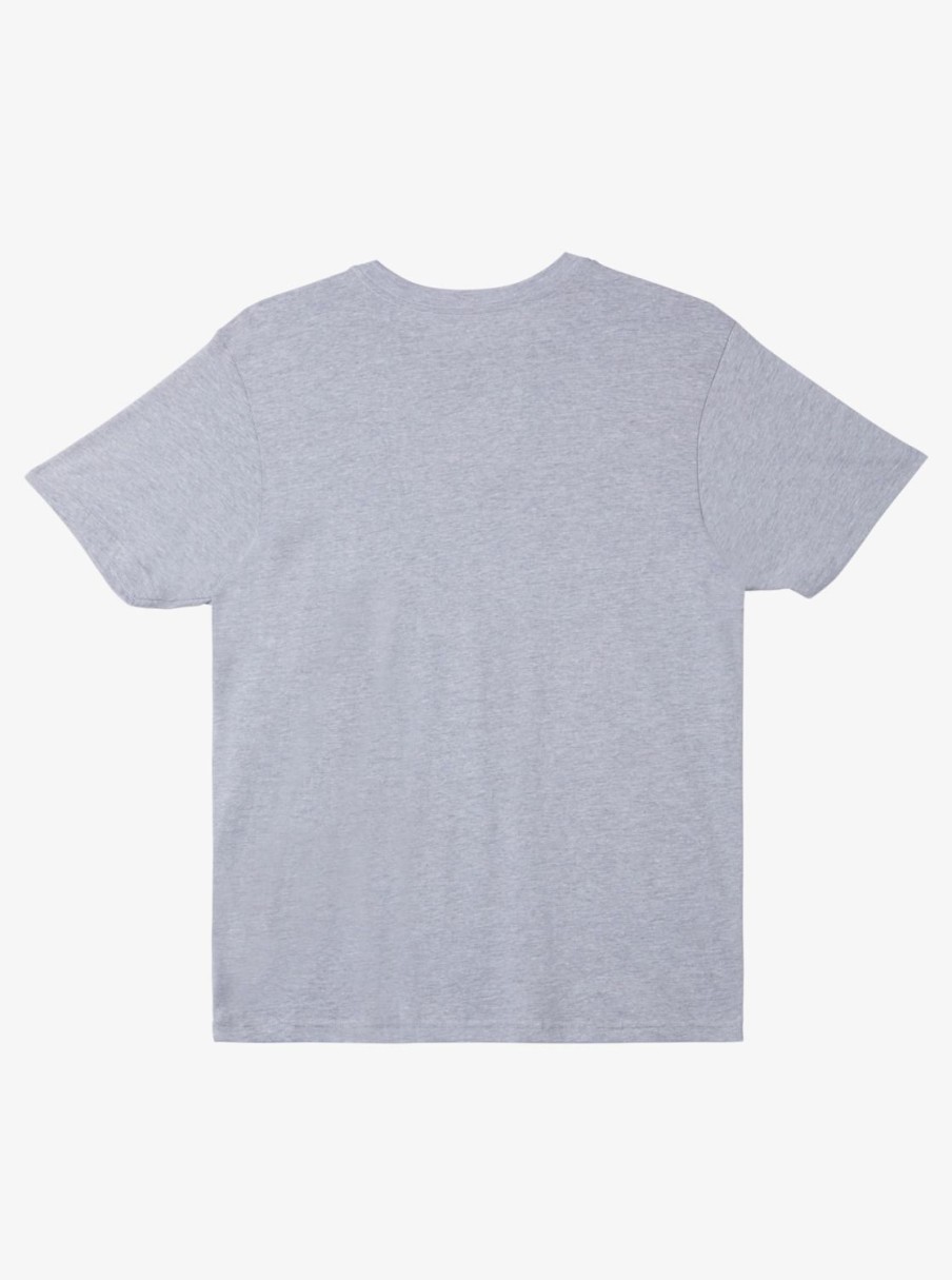 Mens Quiksilver Tees | Comp Logo T-Shirt Athletic Heather