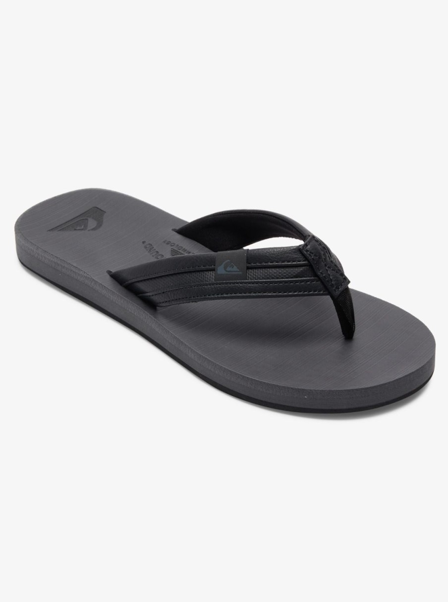 Mens Quiksilver Sandals | Carver Squish Sandals Black/Grey/Black