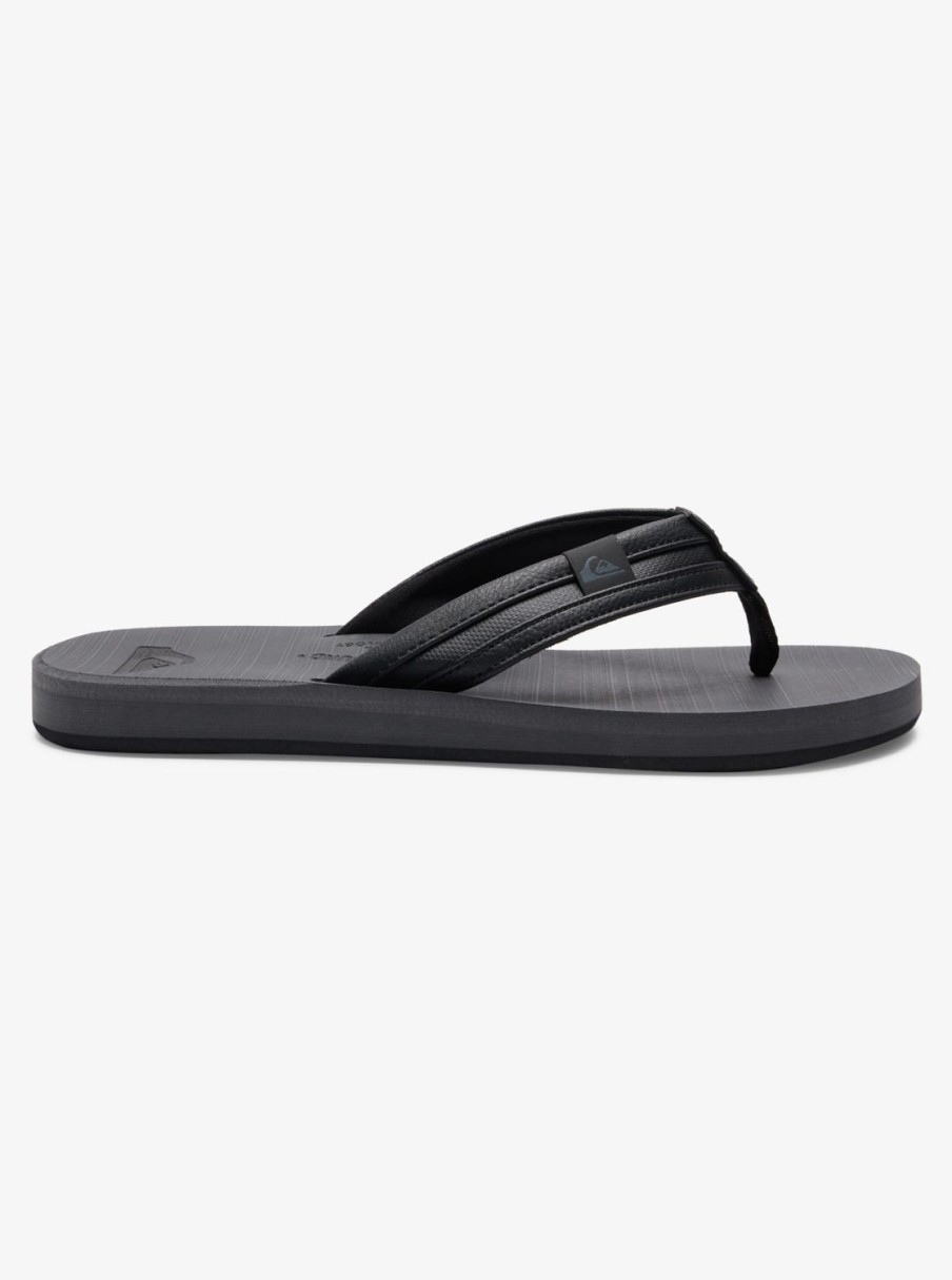 Mens Quiksilver Sandals | Carver Squish Sandals Black/Grey/Black