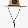 Mens Quiksilver Hats | Waterman Outsider Straw Lifeguard Hat Black/ Jet Black