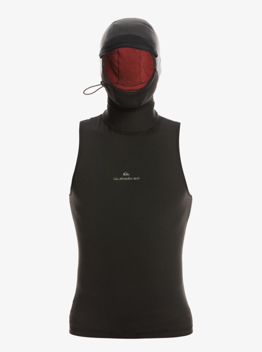 Mens Quiksilver Wetsuits | 2/2 Marathon Sessions Hooded Wetsuit Vest Black