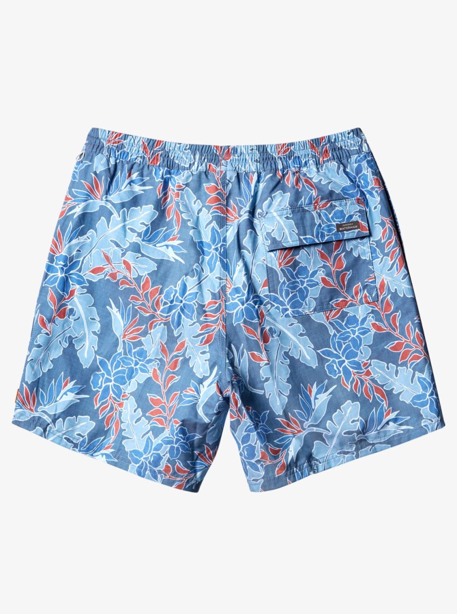 Mens Quiksilver Elastic Waist | Waterman Perfect Feel 17" Volleys Ensign Blue Perfect Feel V