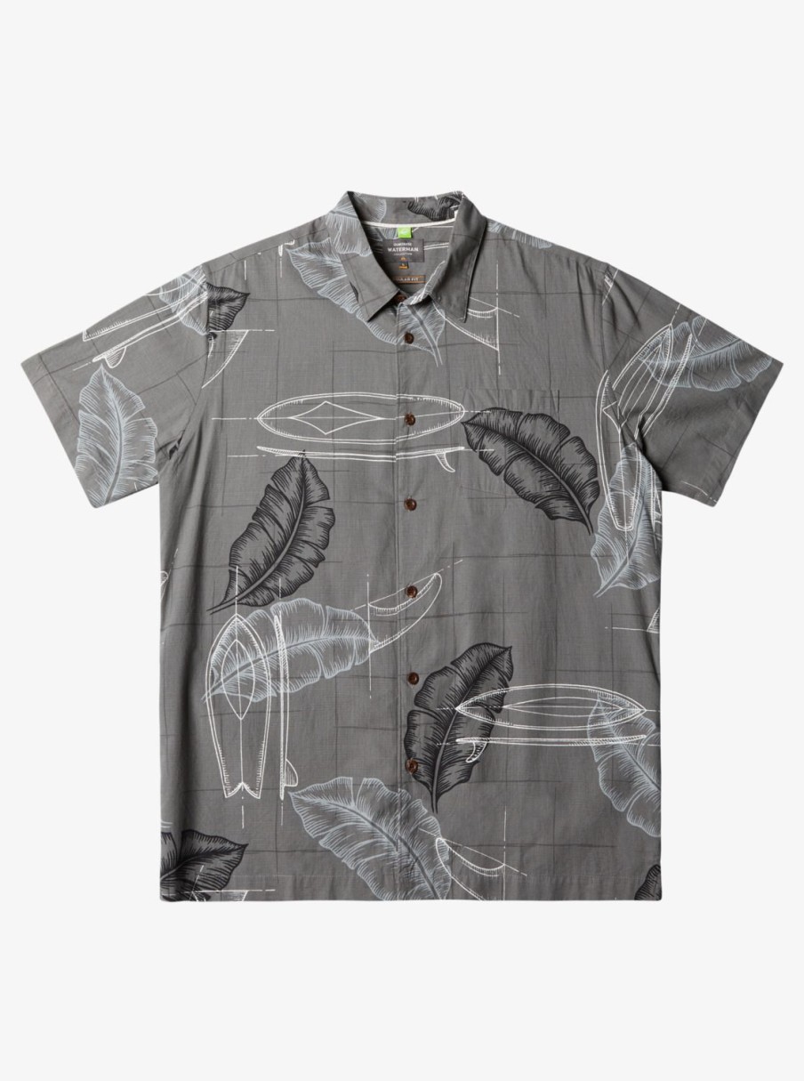 Waterman Quiksilver | Waterman Right Point Short Sleeve Shirt Granite Gray Right Point