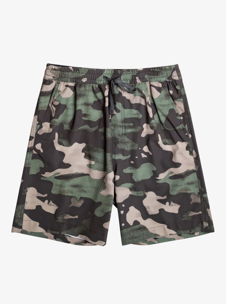 Mens Quiksilver Boardshorts | Taxer Print 18" Amphibian Boardshorts Tarmac