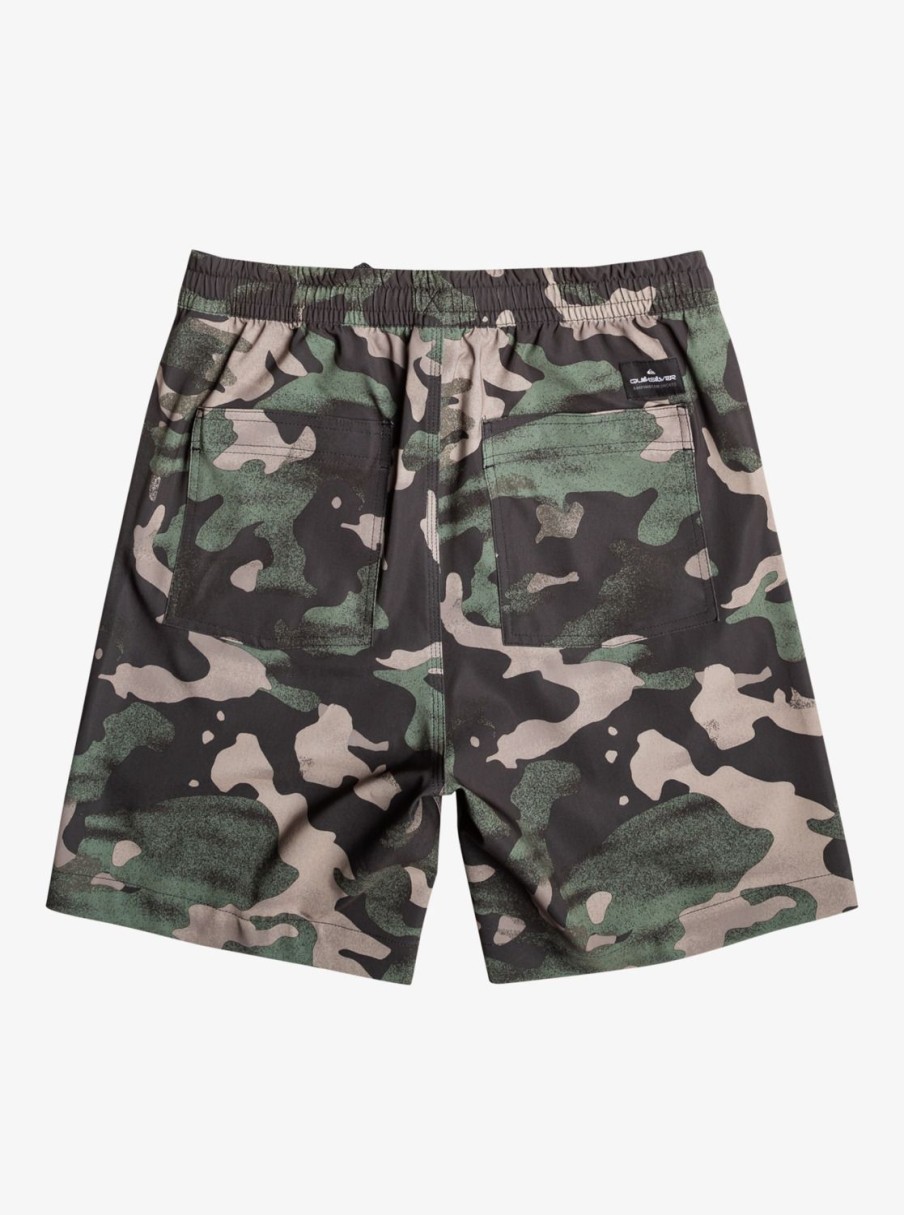 Mens Quiksilver Boardshorts | Taxer Print 18" Amphibian Boardshorts Tarmac