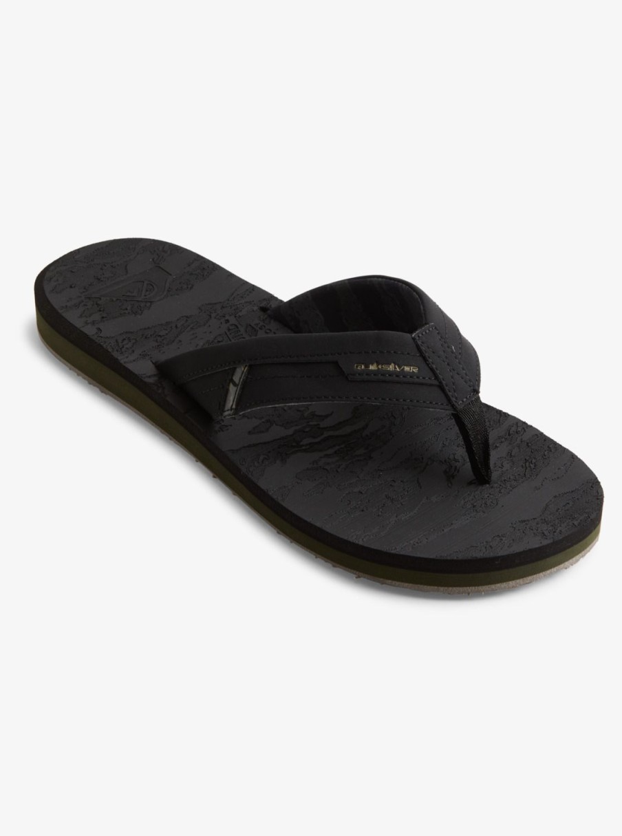 Mens Quiksilver Sandals | Island Oasis Squish Sandals Black 2