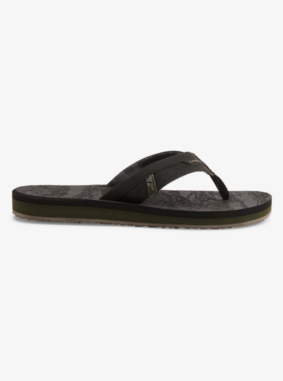 Mens Quiksilver Sandals | Island Oasis Squish Sandals Black 2