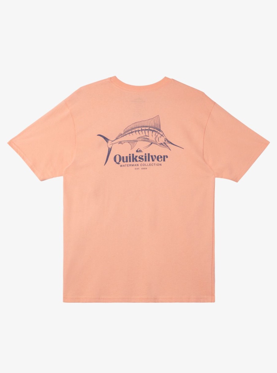 Mens Quiksilver Tees | Waterman Trophy Catch Qt-Shirt Peach Pink