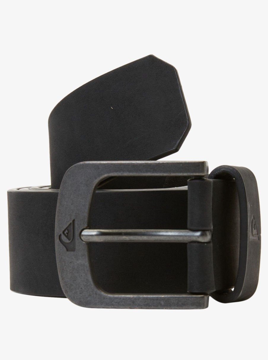 Mens Quiksilver Belts | Main Street Faux Leather Belt Black