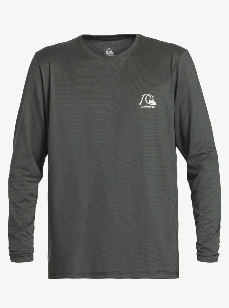 Mens Quiksilver Rashguards | Heritage Heather Long Sleeve Upf 50 Surf Tee Iron Gate