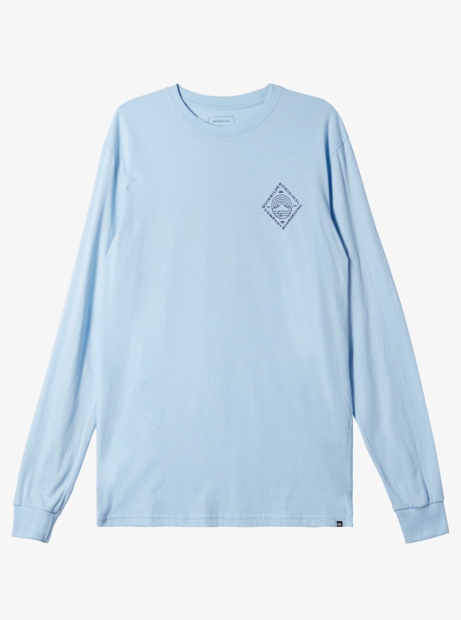 Mens Quiksilver Tees | Scenic View Long Sleeve T-Shirt Clear Sky