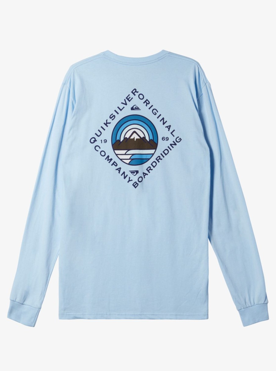 Mens Quiksilver Tees | Scenic View Long Sleeve T-Shirt Clear Sky