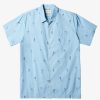 Waterman Quiksilver | Waterman Sail Palm Short Sleeve Shirt Dusk Blue Sail Palms