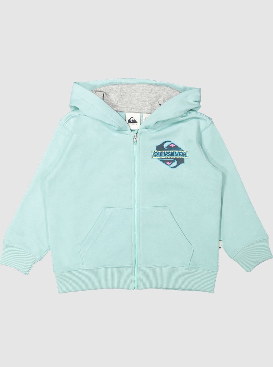 Boys Quiksilver Sweatshirts & Hoodies | Boy'S 2-7 Vintage Rising Lines Zip-Up Hoodie Pastel Turquoise