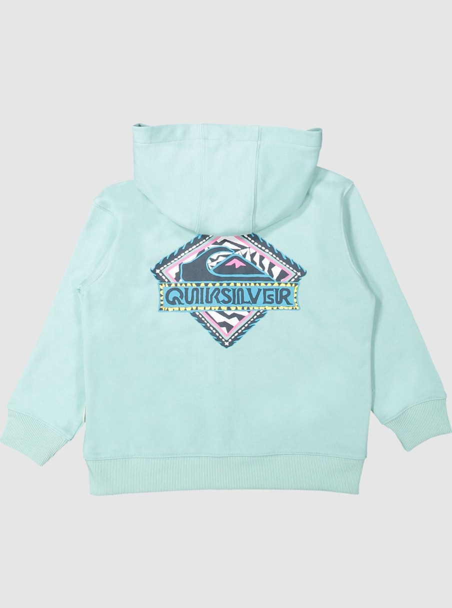 Boys Quiksilver Sweatshirts & Hoodies | Boy'S 2-7 Vintage Rising Lines Zip-Up Hoodie Pastel Turquoise