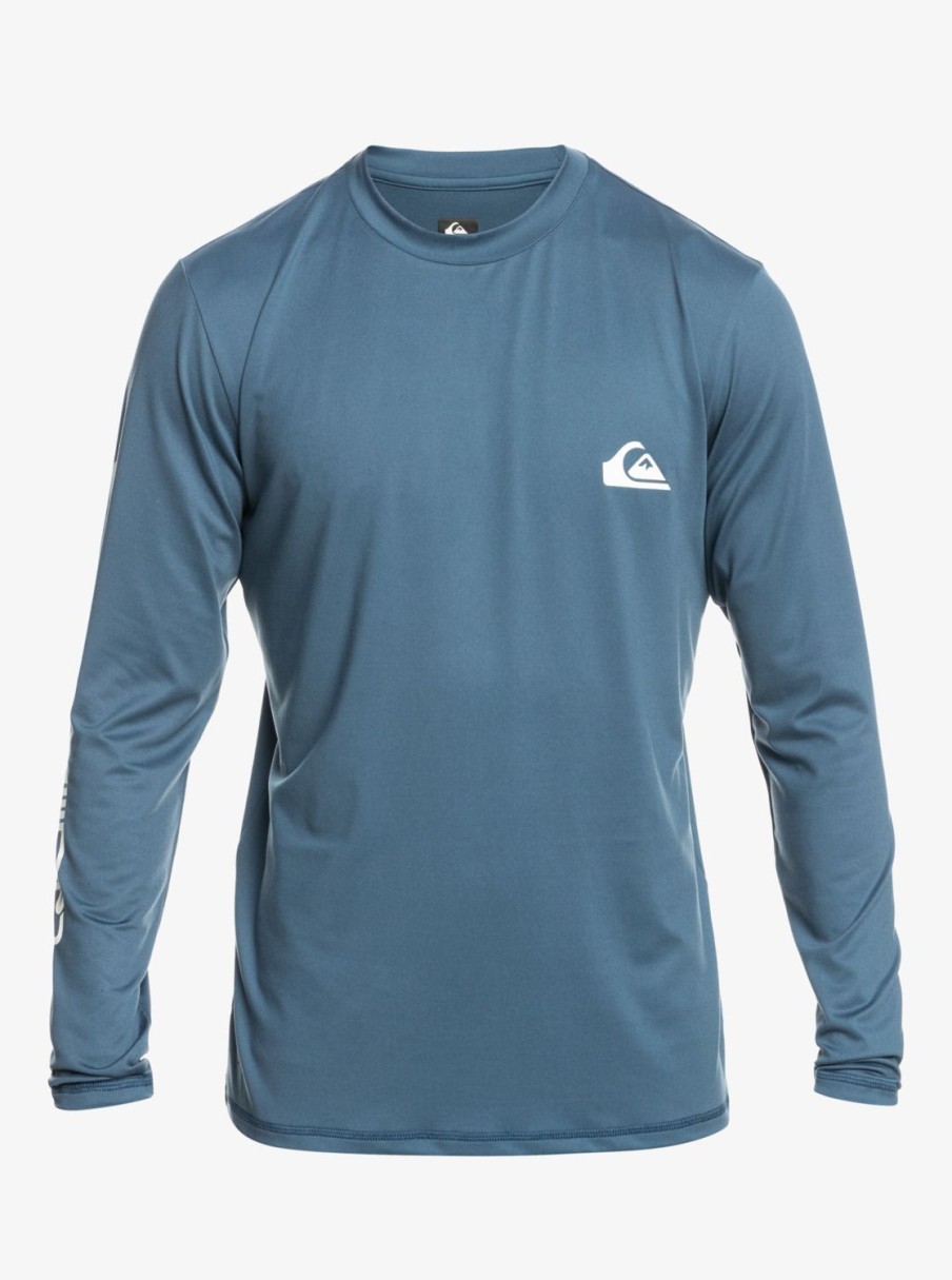 Mens Quiksilver Rashguards | Omni Session Long Sleeve Upf 50 Surf T-Shirt Bering Sea