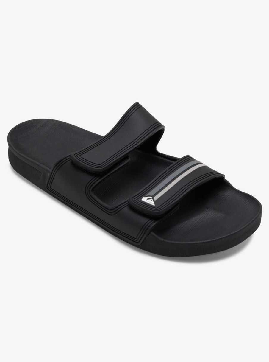 Mens Quiksilver Sandals | Rivi Double Adjust Sandals Black/Grey/Black