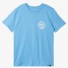 Boys Quiksilver Tees | Boy'S 8-16 Circled Script T-Shirt Azure Blue