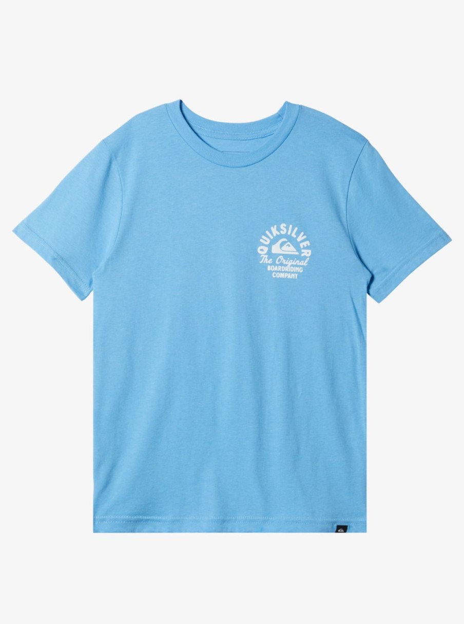 Boys Quiksilver Tees | Boy'S 8-16 Circled Script T-Shirt Azure Blue