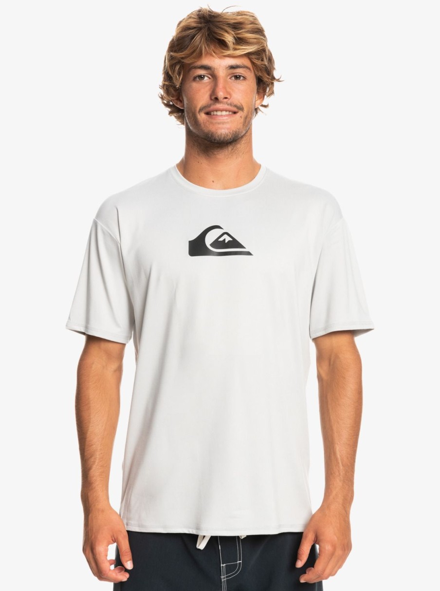 Mens Quiksilver Rashguards | Solid Streak Short Sleeve Upf 50 Surf Tee Gray Violet