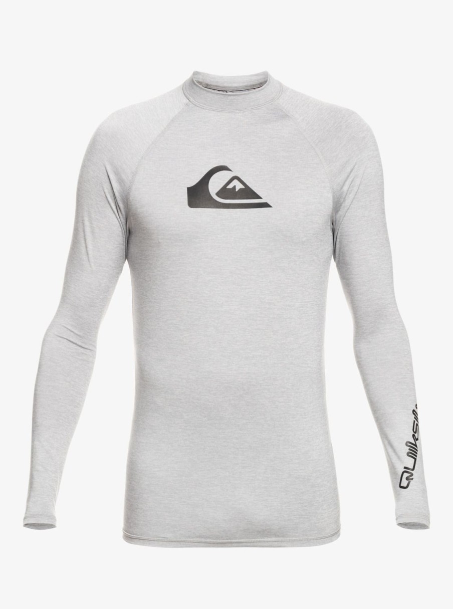 Mens Quiksilver Rashguards | All Time Long Sleeve Upf 50 Rashguard Sleet Heather