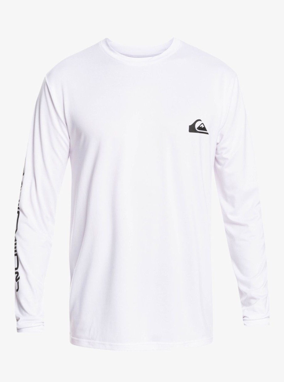 Mens Quiksilver Rashguards | Omni Session Long Sleeve Upf 50 Surf T-Shirt White