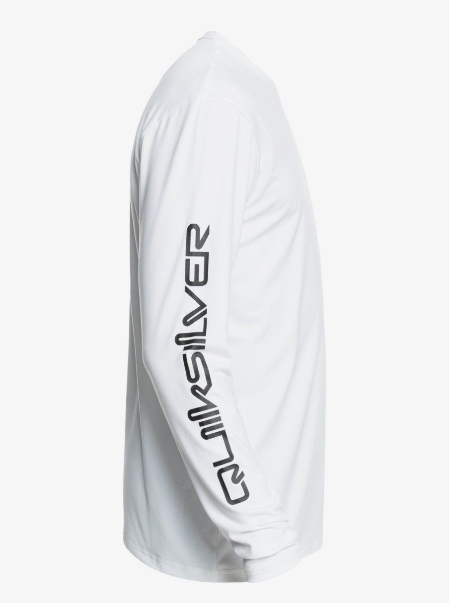 Mens Quiksilver Rashguards | Omni Session Long Sleeve Upf 50 Surf T-Shirt White