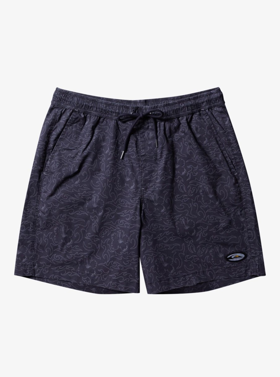 Mens Quiksilver Shorts & Amphibians | Saturn Taxer 18" Elastic Shorts Tarmac Tribal Floral