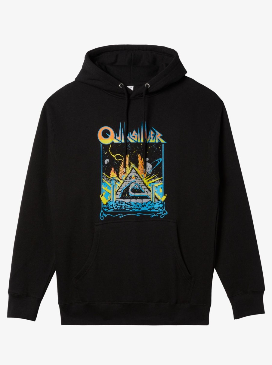 Mens Quiksilver Sweatshirts & Hoodies | E Rockin Hoodie Pullover Sweatshirt Black