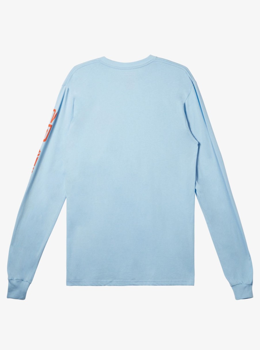 Mens Quiksilver Tees | Omni Logo Long Sleeve T-Shirt Clear Sky