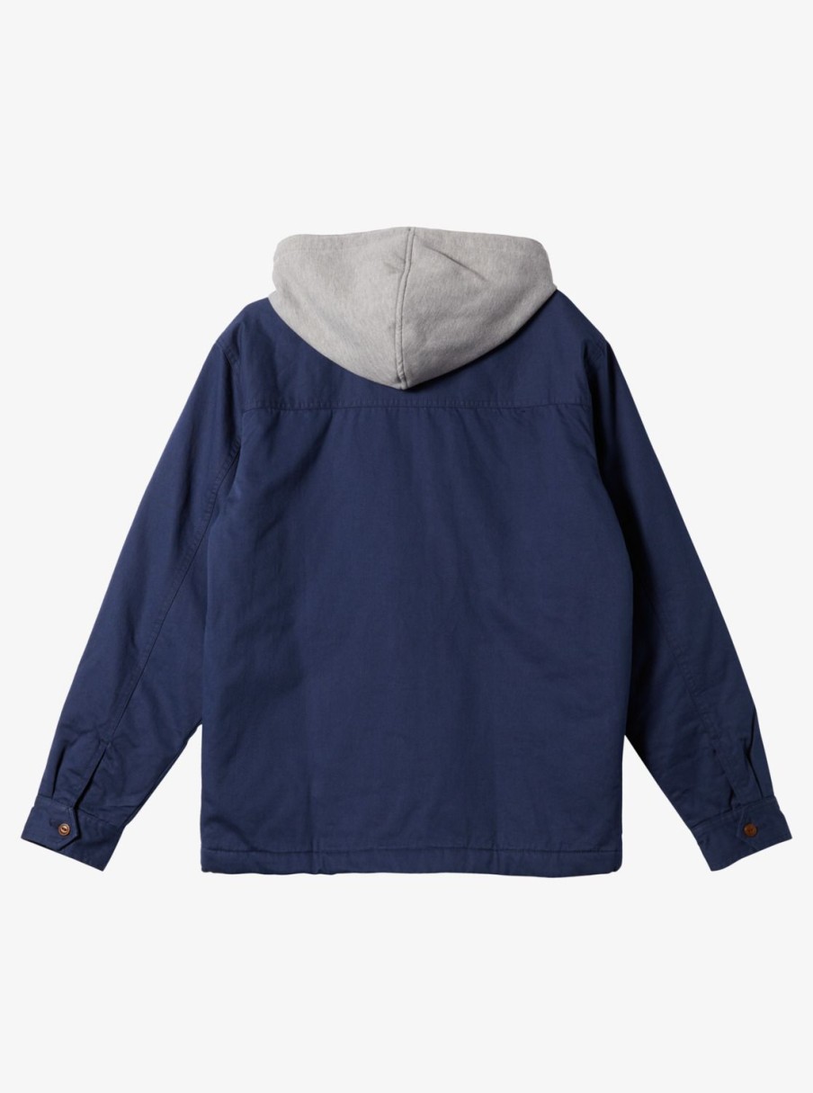 Mens Quiksilver Jackets | New Aitor Hooded Jacket Naval Academy