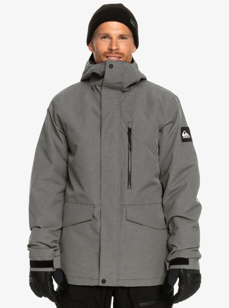 Mens Quiksilver Layers | Mission Solid Insulated Snow Jacket Heather Grey