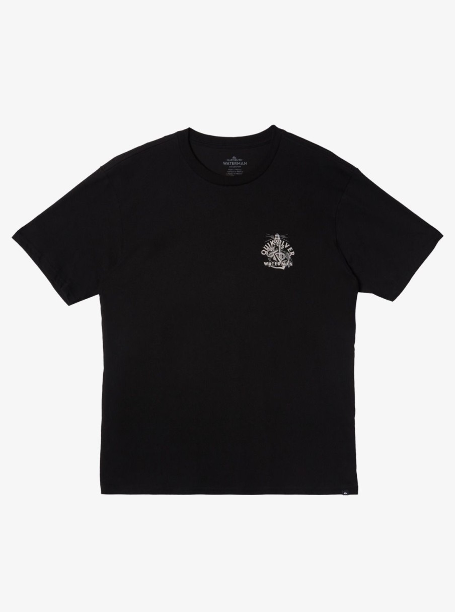 Mens Quiksilver Tees | Waterman Anchors Away Qt-Shirt Black