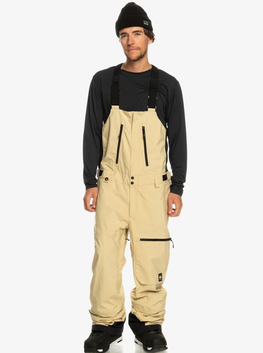 Mens Quiksilver Snow Pants | Altostratus Street Shell 2L Gore-Tex® Snow Bib Pants Pale Khaki