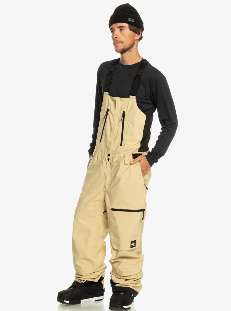 Mens Quiksilver Snow Pants | Altostratus Street Shell 2L Gore-Tex® Snow Bib Pants Pale Khaki