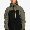 Mens Quiksilver Layers | Mission Plus Technical Snow Jacket True Black