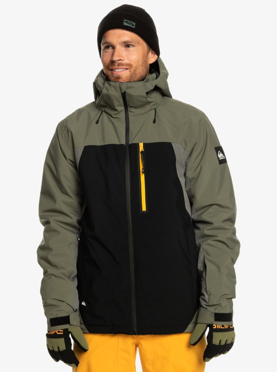 Mens Quiksilver Layers | Mission Plus Technical Snow Jacket True Black