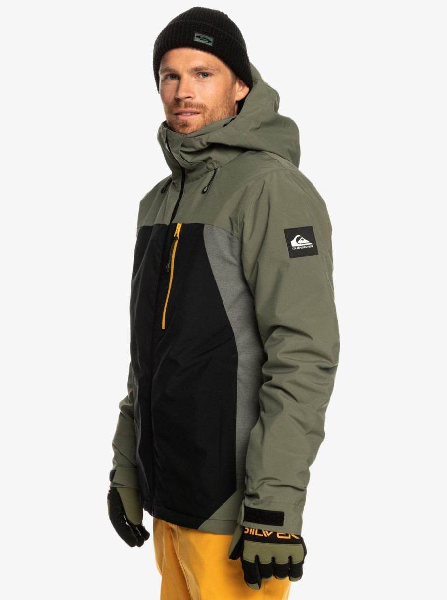 Mens Quiksilver Layers | Mission Plus Technical Snow Jacket True Black