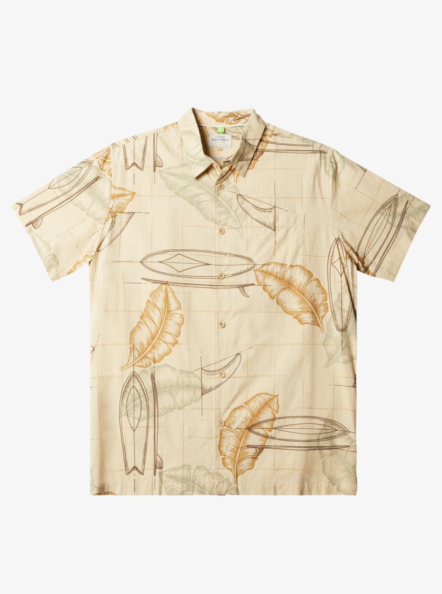 Waterman Quiksilver | Waterman Right Point Short Sleeve Shirt Brown Rice Right Point