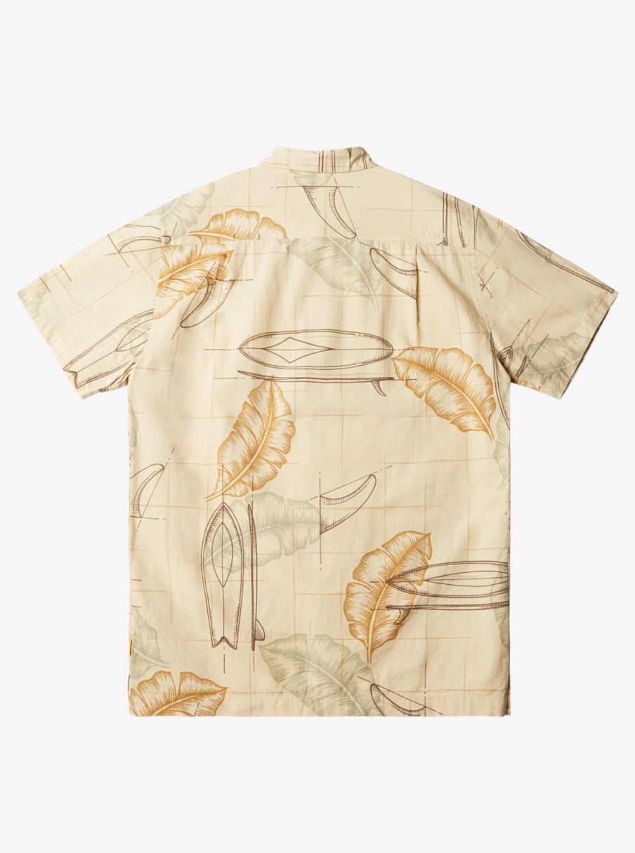 Waterman Quiksilver | Waterman Right Point Short Sleeve Shirt Brown Rice Right Point