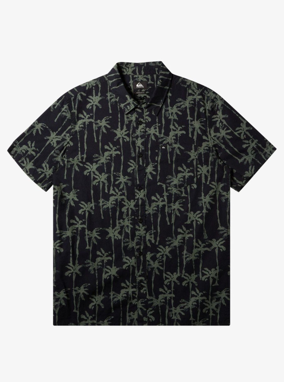 Mens Quiksilver Shirts & Polos | Painted Palm Short Sleeve Shirt Laurel Wreath Painted Palms