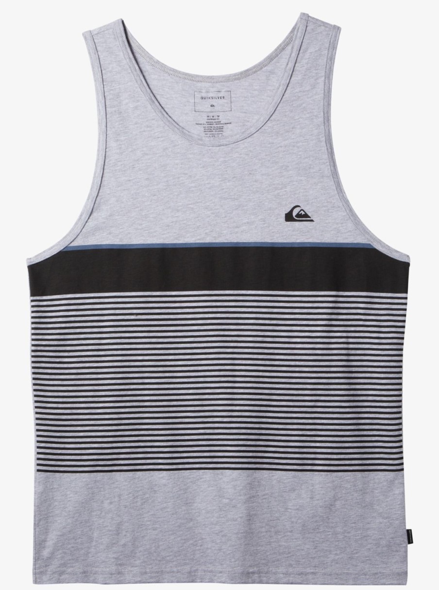 Mens Quiksilver Tees | Tijuana Stripe Tank Top Athletic Heather