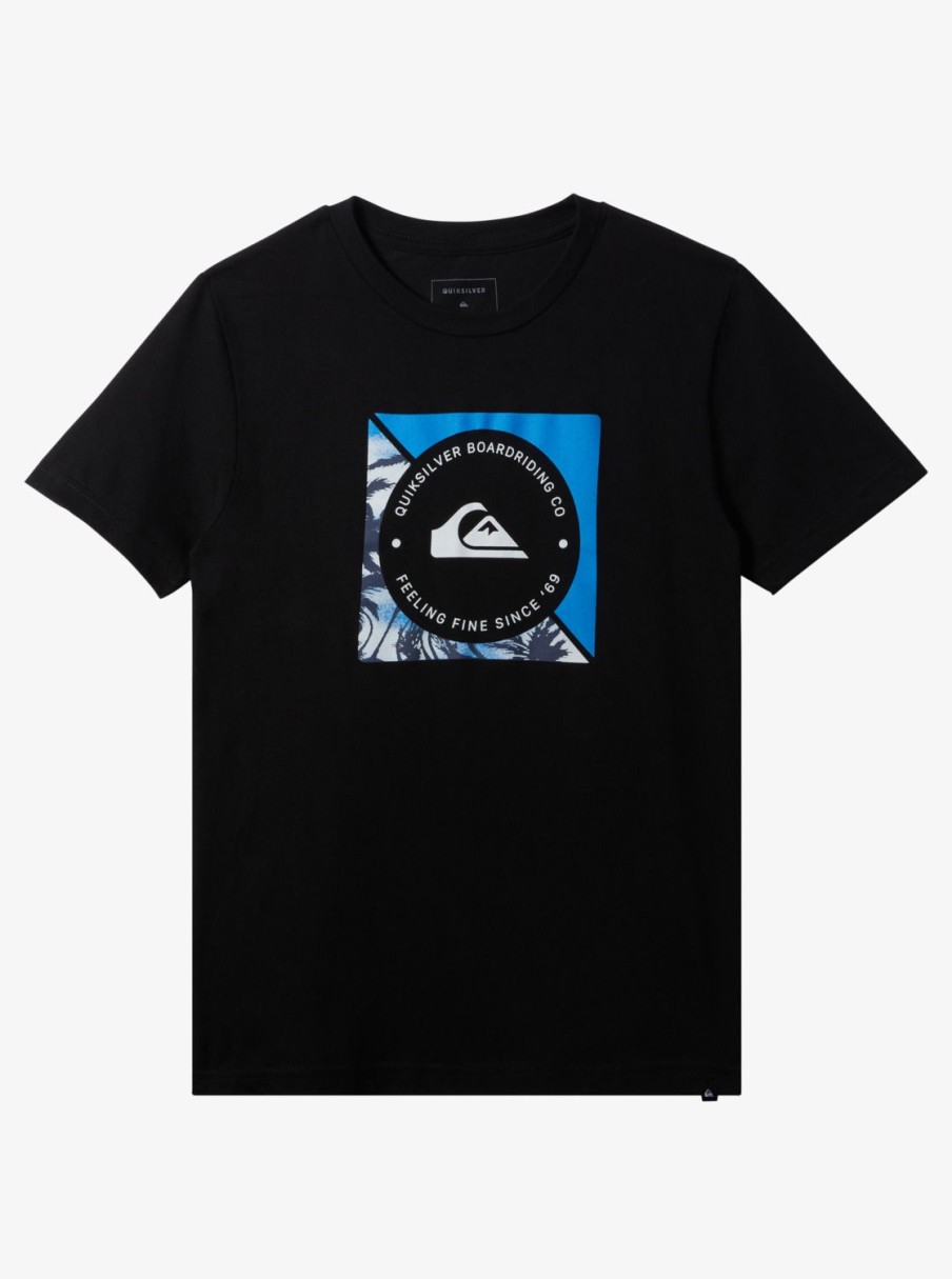 Boys Quiksilver Tees | Boy'S 8-16 Boardshort Linked T-Shirt Black