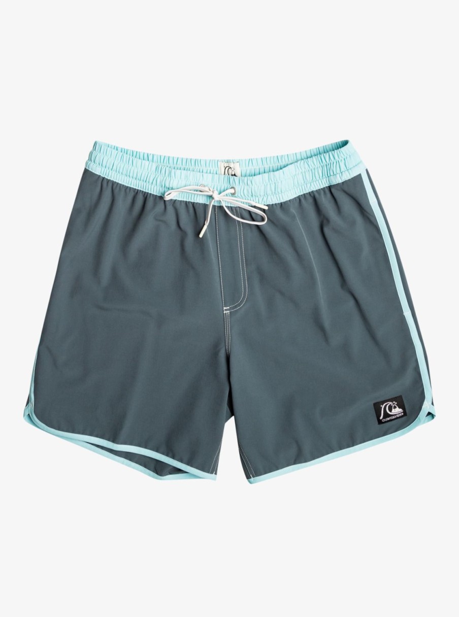 Mens Quiksilver Elastic Waist | Original Scallop 17" Volleys Dark Slate