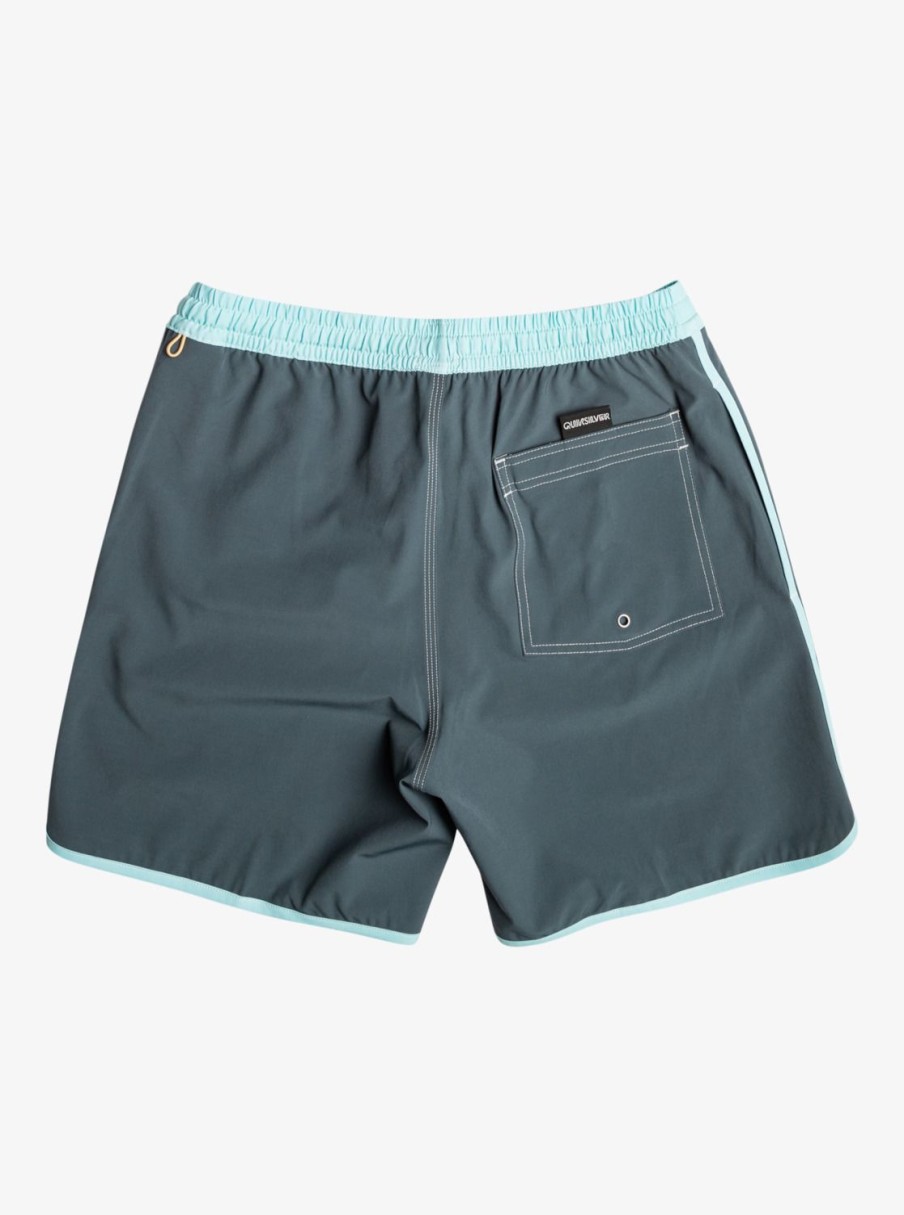 Mens Quiksilver Elastic Waist | Original Scallop 17" Volleys Dark Slate