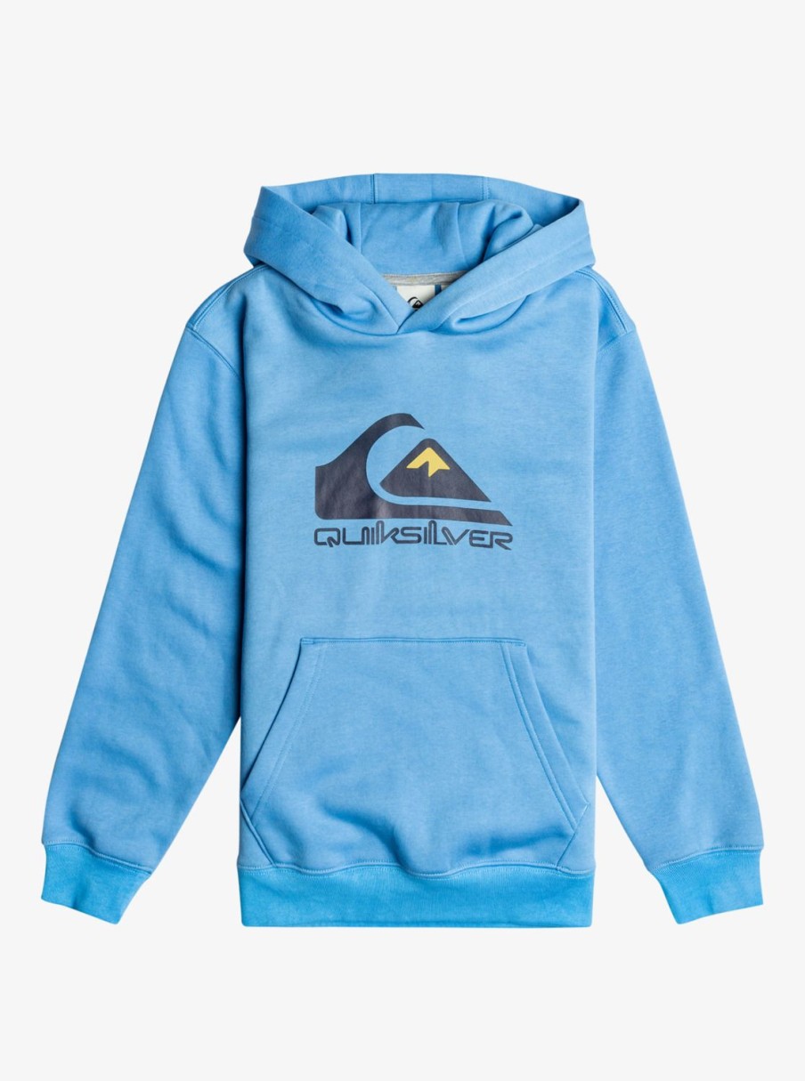 Boys Quiksilver Jackets | Boy'S 8-16 Big Logo Fleece Top Azure Blue