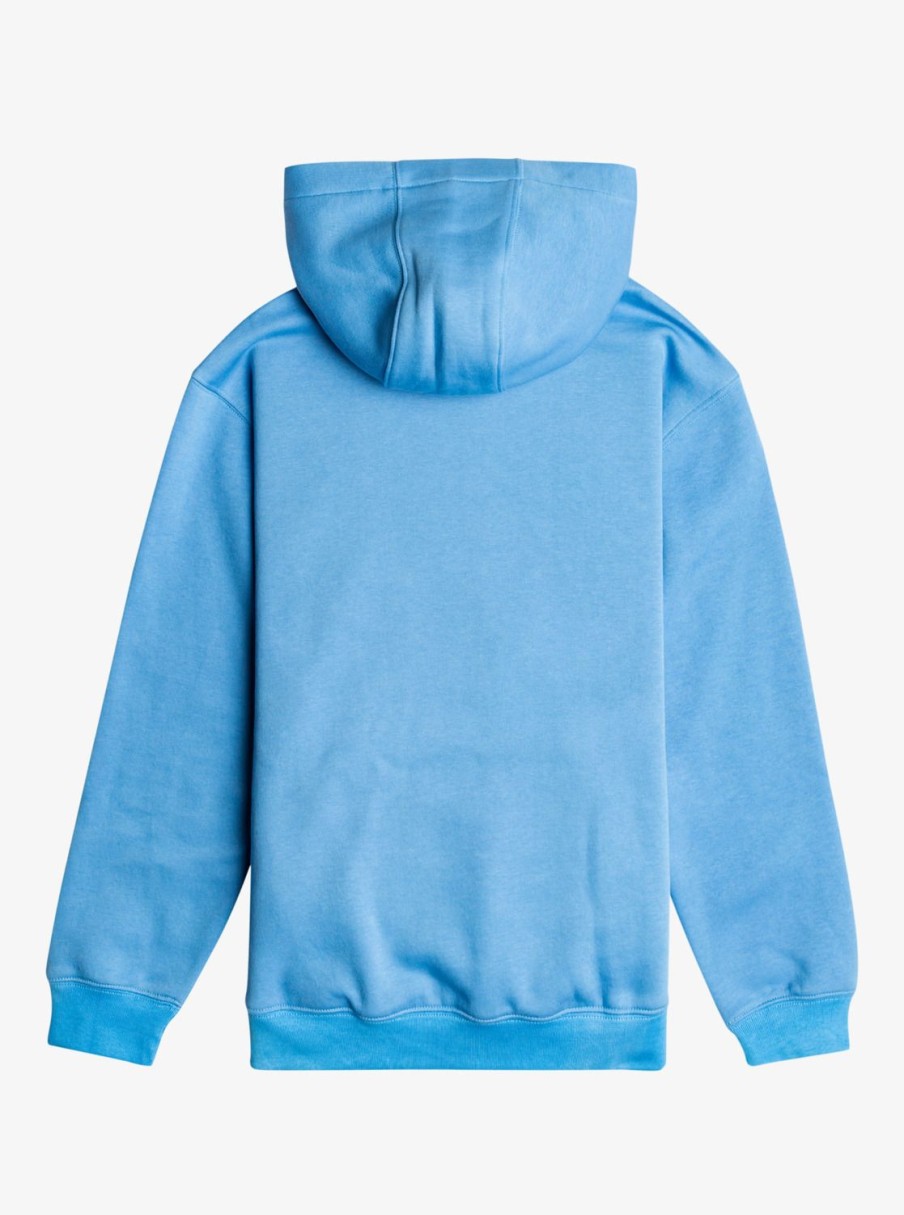 Boys Quiksilver Jackets | Boy'S 8-16 Big Logo Fleece Top Azure Blue